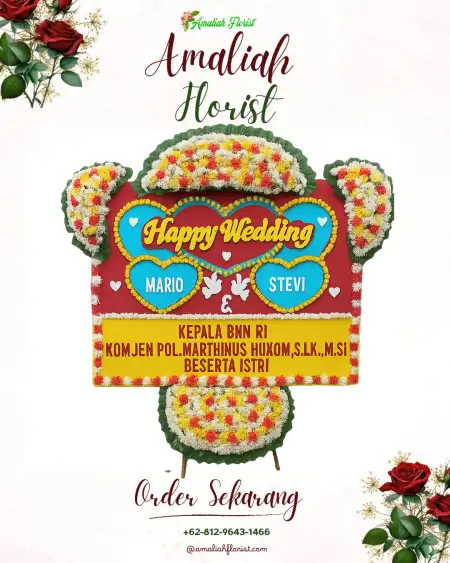 Papan Bunga Pernikahan Cawet
